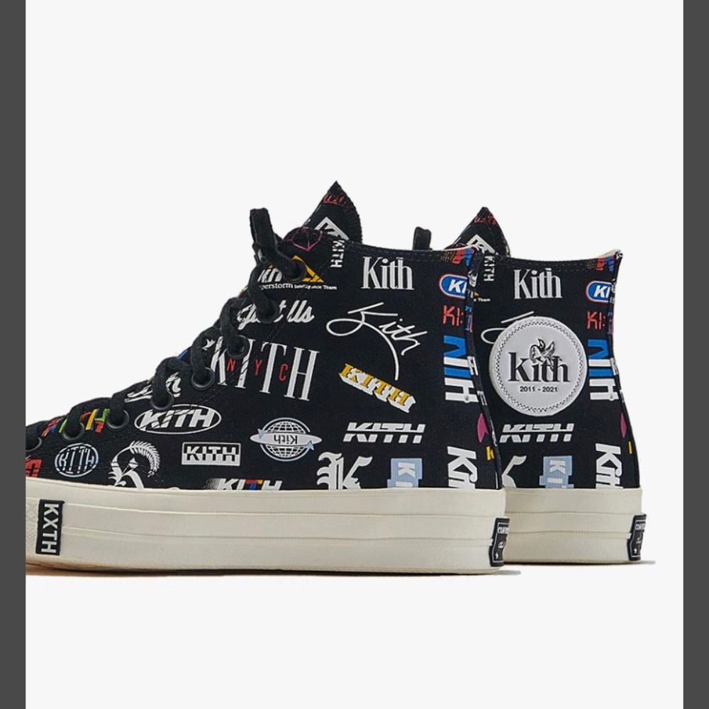 Kith Black Multi-Logo High-Top Sneakers